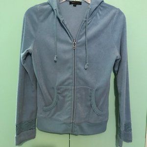 BCBG cut out pattern hood sweater